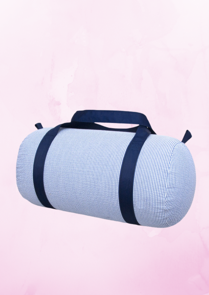 Navy Seersucker Duffel